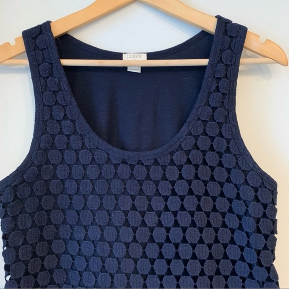 J. Crew Navy Crocheted Dot Small Top - Picture 2 of 4